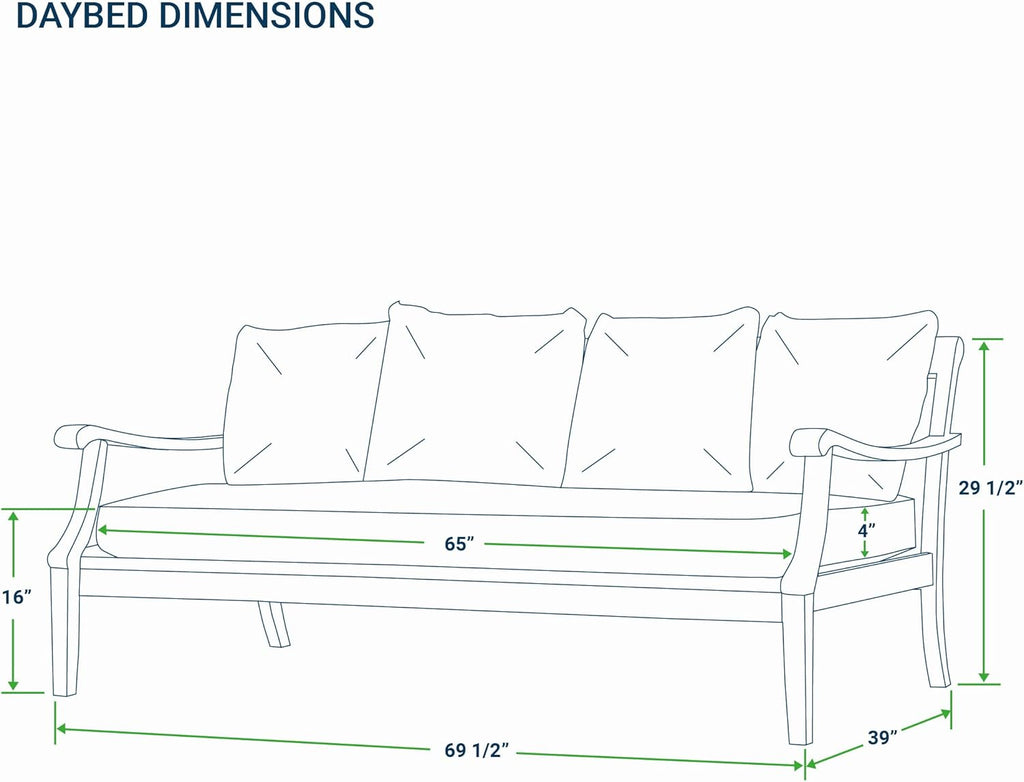 Robin Teak Wood Outdoor Sofa Bed with Oyster Thick Cushion, Weather-Resistant Patio Lounger, Seats up to 3 People, 750 Lb Weight Capacity, Removable Cushion