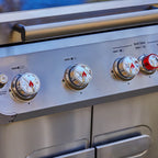 Mesa 415Bz,4-Burner Liquid Propane Infrared Gas Grill with Side Burner and Cabinet, 62,000 BTU – Perfect for Family Bbqs（With Free Cover）,Holiday Gift