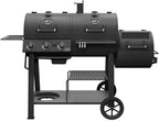 Canyon Combo Dual Fuel 3-Burner Propane Gas and Charcoal Smoker and Grill with 1031 Sq. In. Cooking Area in Black