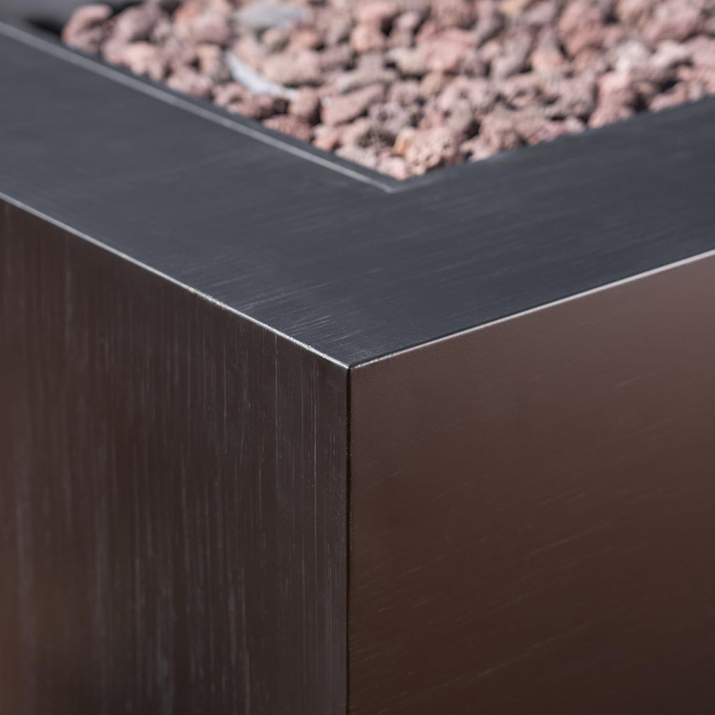 Wellington Outdoor Iron 33" Square Fire Pit - 50,000 BTU, Dark Grey