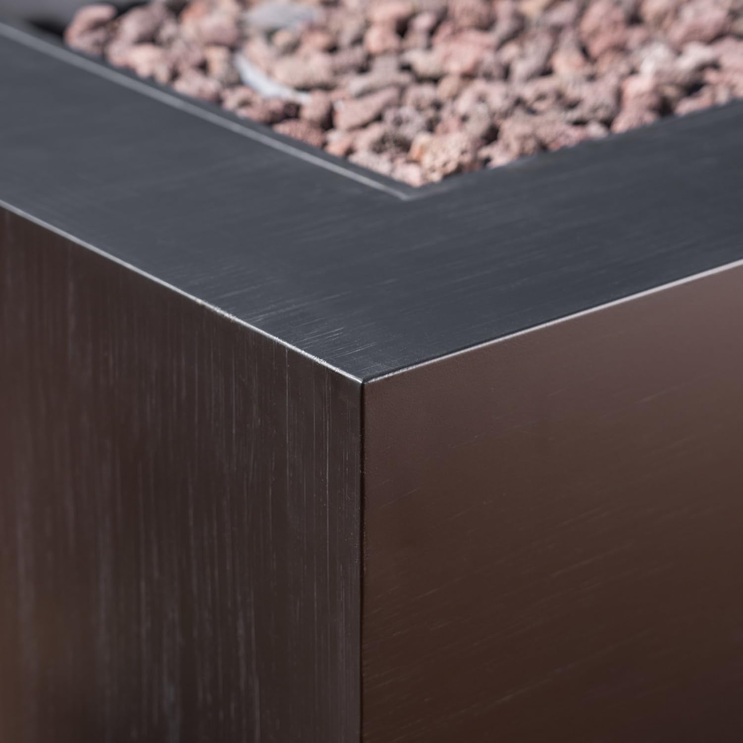 Wellington Outdoor Iron 33" Square Fire Pit - 50,000 BTU, Dark Grey