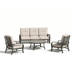 Aluminum Outdoor Sofa and 2 Chairs with Round Coffee Table