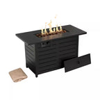 Ore 42 In. Propane Gas Outdoor Patio Fire Pit Table with Powder-Coated Steel Frame in Black