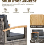 Outdoor Rattan Patio Furniture Set with Swivel Rockers