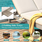 5-Position Adjustable Backrest Double Chaise Lounge Outdoor