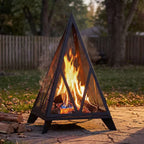 Majestic Pyramid Steel Mesh Wood Burning Fire Bowl Pit