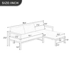 U_style Outdoor L-Shaped Sofa with Iron Frame and Ultra-Thick Cushions