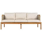 Outdoor 4-piece Acacia Wood and Rope Patio Sofa Set