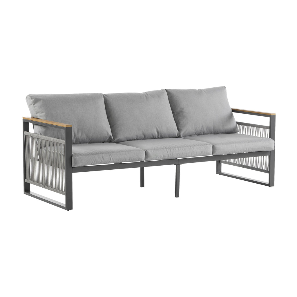 4-Piece Outdoor Metal Patio Furniture Set with Cushions