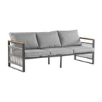 4-Piece Outdoor Metal Patio Furniture Set with Cushions