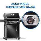 Rogue 425 3-Burner Natural Gas Grill in Black with Cast Iron Cooking Grids and Range Side Burner