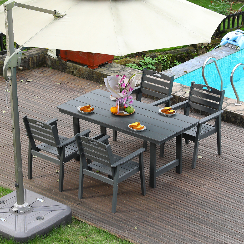 Outdoor Patio Dining Set with Table and Four Chairs