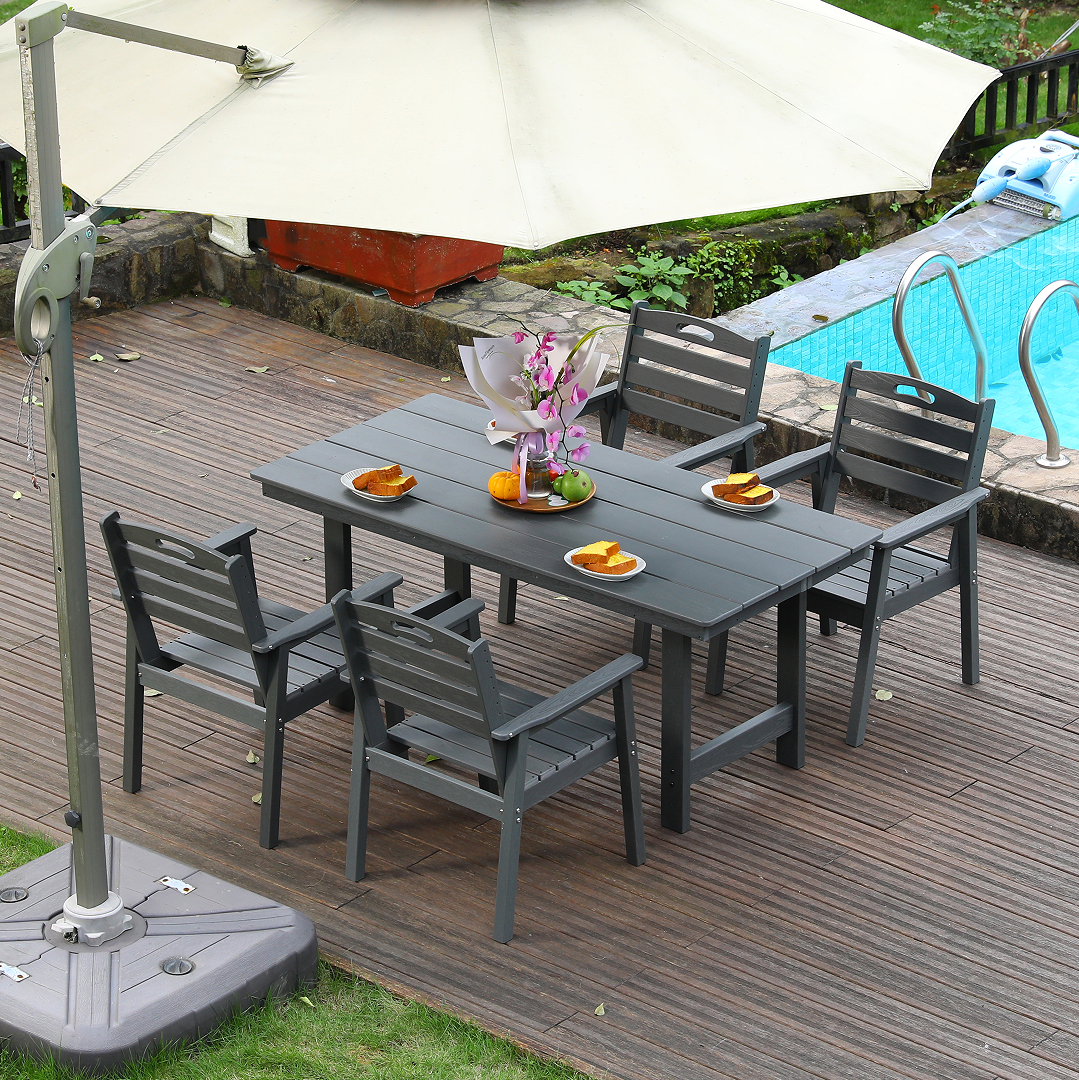 Outdoor Patio Dining Set with Table and Four Chairs