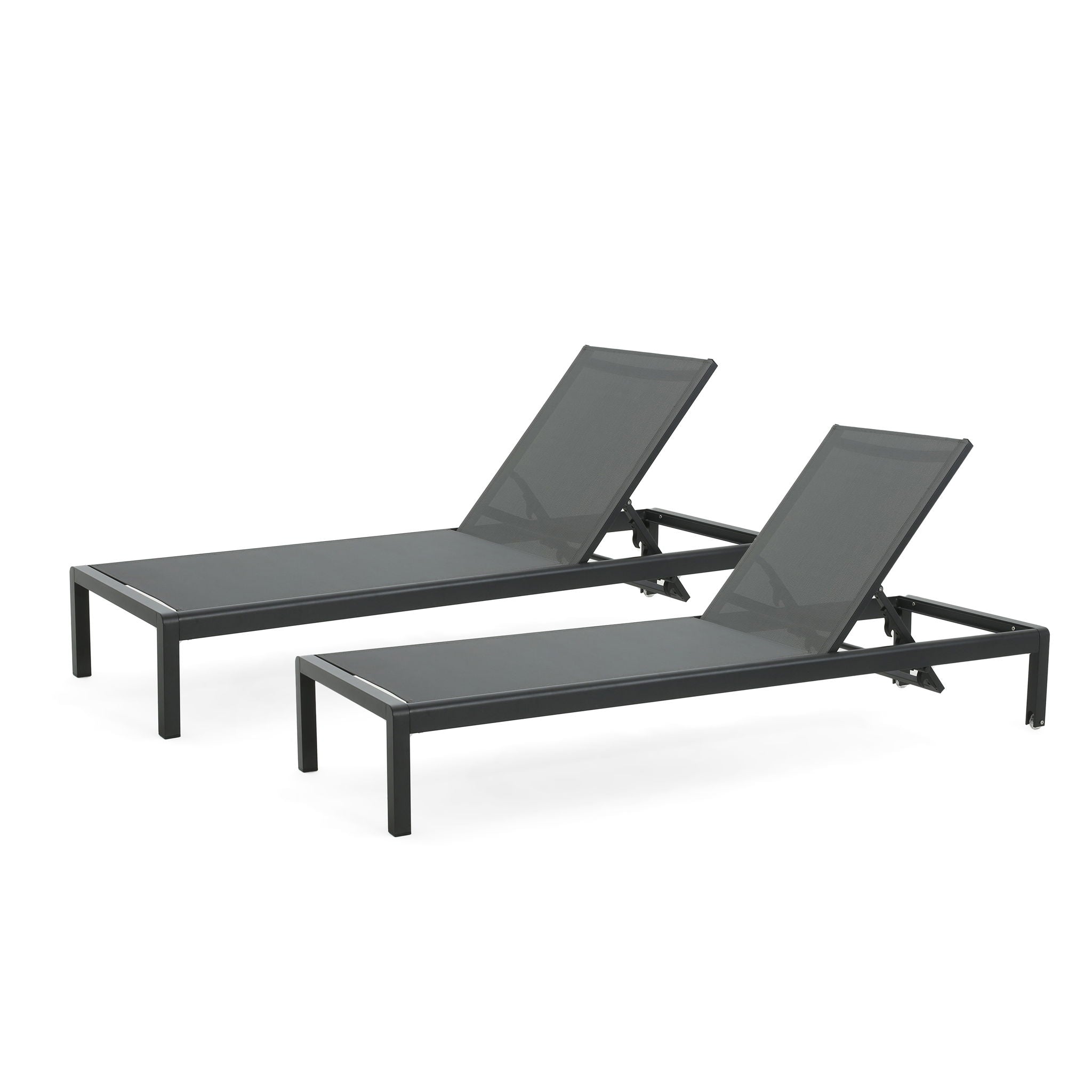 Outdoor Patio Chaise Lounge with 5 Reclining Positions