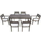7- Piece Acacia Wood Outdoor Dining Set with Cushions