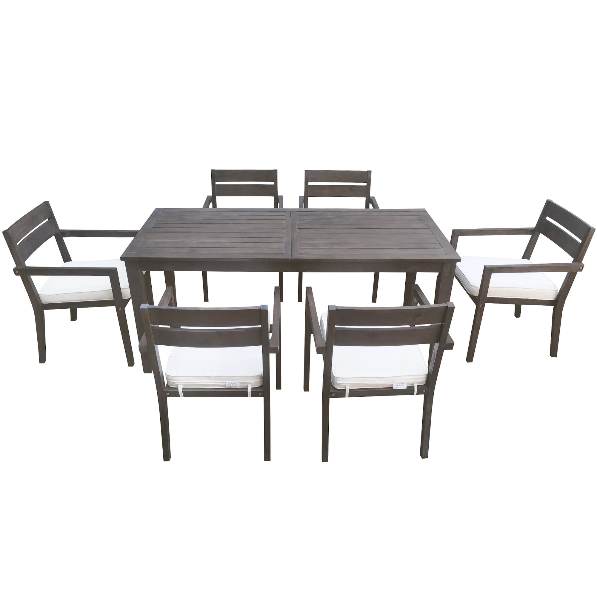 7- Piece Acacia Wood Outdoor Dining Set with Cushions