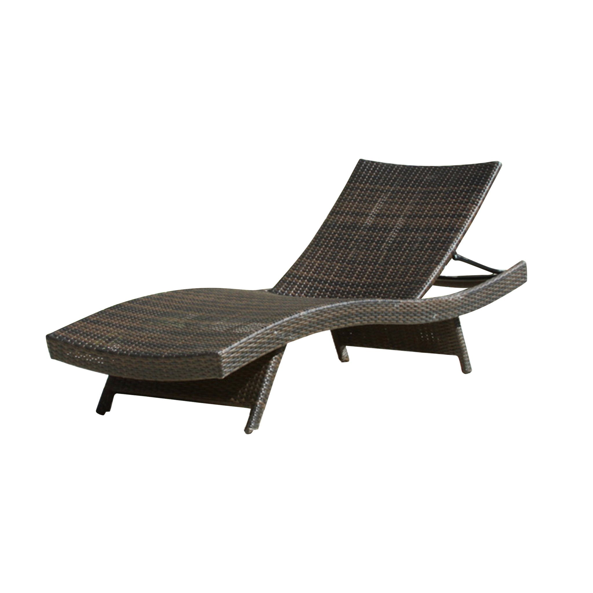 Outdoor Chaise Lounge with Adjustable Backrest and Foldable Legs