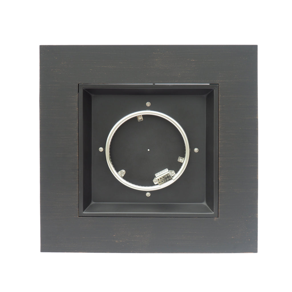 Outdoor Iron Square Propane Fire Pit - Brushed Brown