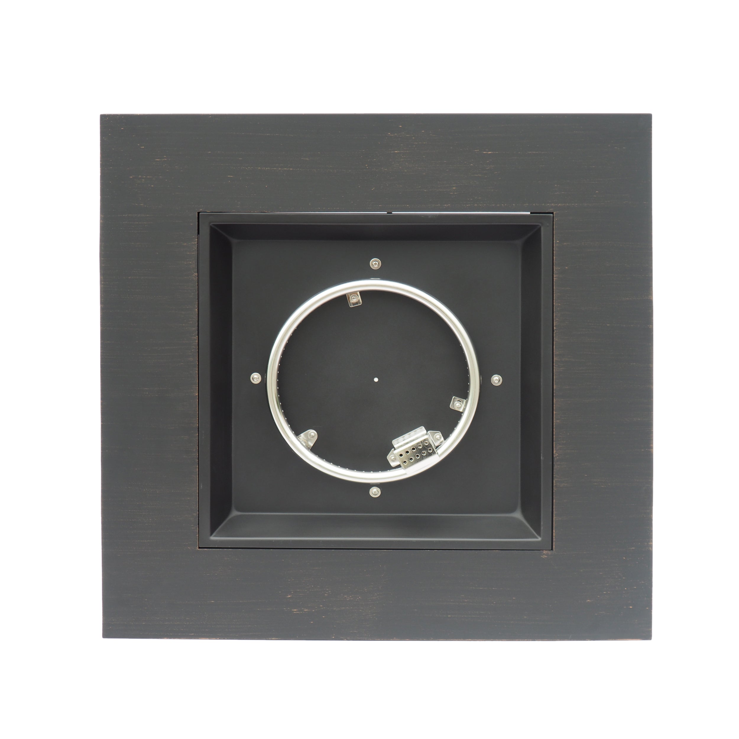 Outdoor Iron Square Propane Fire Pit - Brushed Brown