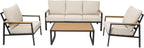 Stylish Four Piece Outdoor Patio Furniture Conversation Set