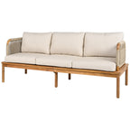 Outdoor 4-piece Acacia Wood and Rope Patio Sofa Set