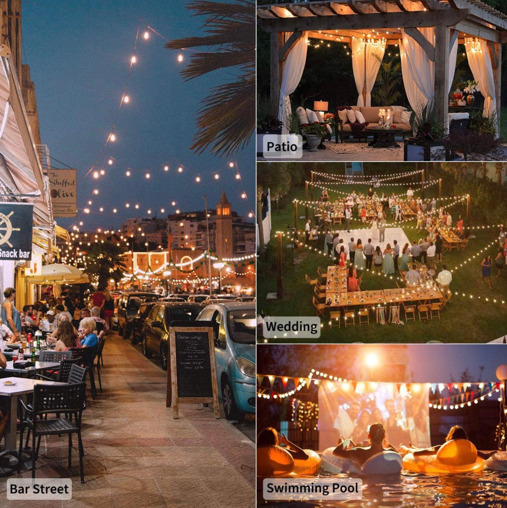 25 Ft G40 Globe Outdoor String Lights with 26 Edison Bulbs | Elevated Patio Co