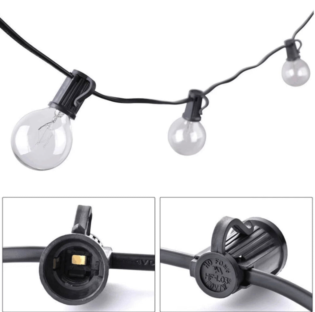 25 Ft G40 Globe Outdoor String Lights with 26 Edison Bulbs | Elevated Patio Co