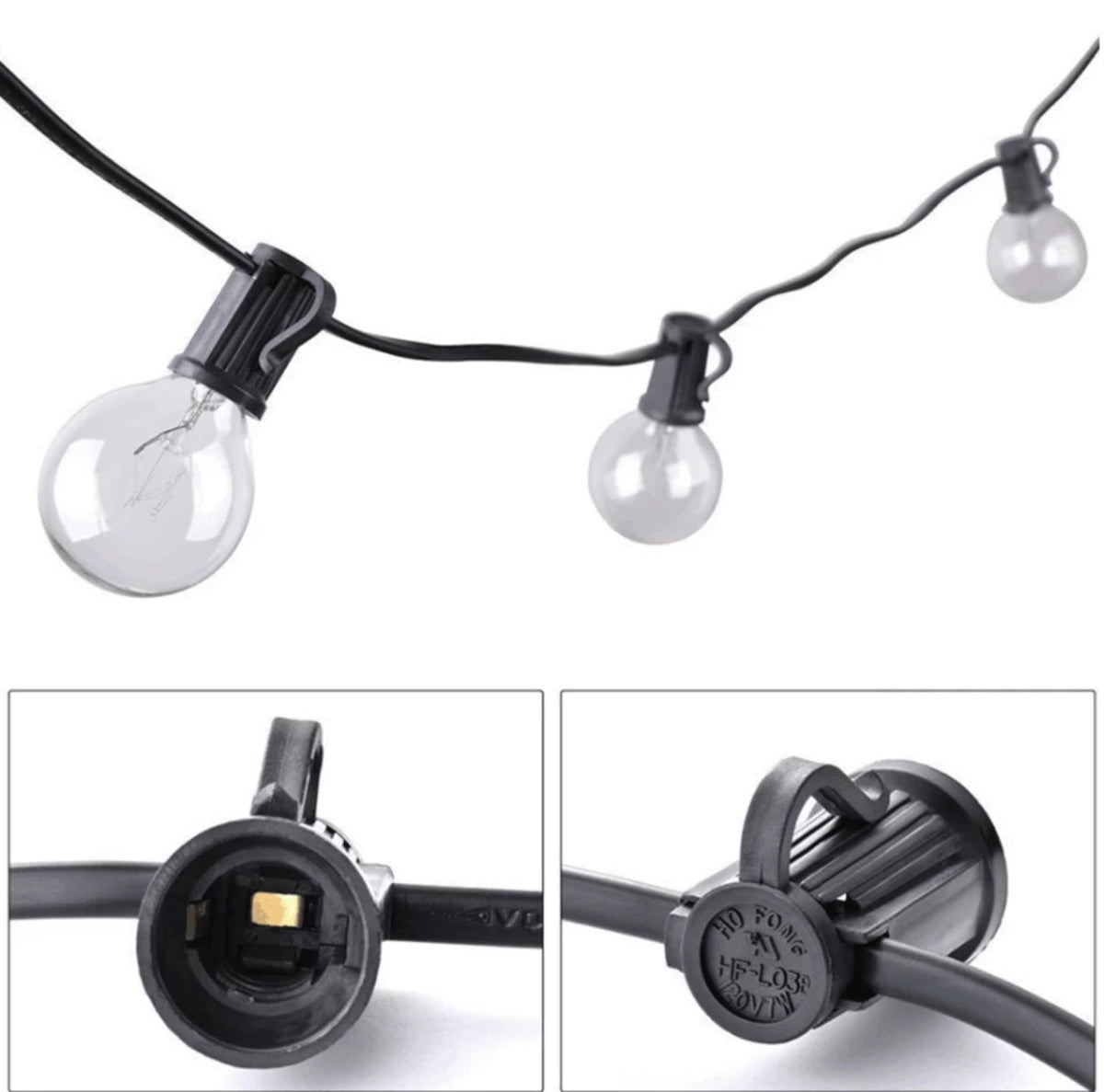 25 Ft G40 Globe Outdoor String Lights with 26 Edison Bulbs | Elevated Patio Co