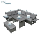 5-Piece Outdoor Patio Rattan Sofa Set