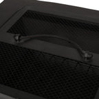 Berwick Outdoor Lightweight Concrete Wood Burning Square Fire Pit, Dark Gray