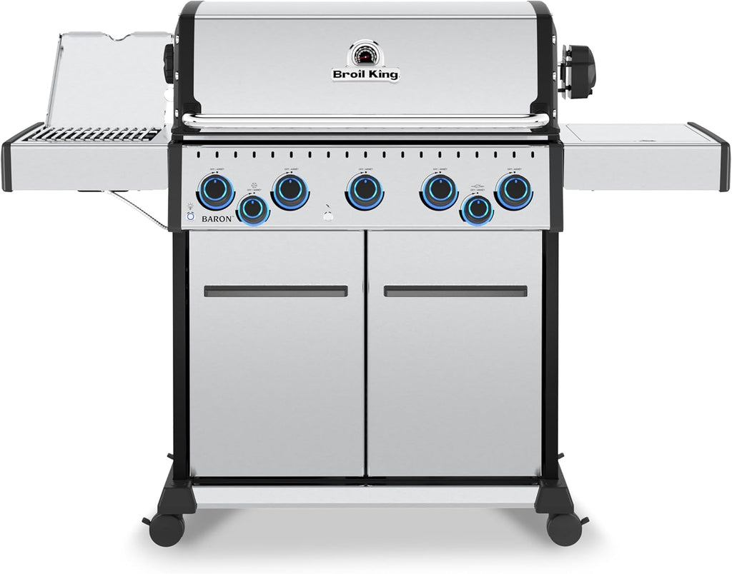 678344 Baron S 590 Pro IR 5-Burner Pellet Ready Propane Gas Grill in Stainless Steel with Infrared Side Burner and Rear Rotisserie Burner