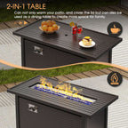 Eight-Piece Outdoor Patio Furniture Set with Firepit