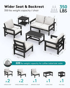 Outdoor Patio Furniture Set 7 Piece All Weather