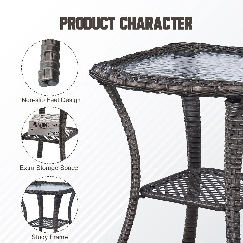 8 Pieces Patio Furniture Sets with Swivel Rocking Chairs,High-Back Rattan Patio Outdoor Conversation Set with 2-Seat Sofa & Coffee Table for Porch Deck Backyard Poolside