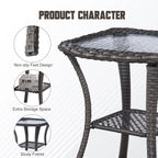 8 Pieces Patio Furniture Sets with Swivel Rocking Chairs,High-Back Rattan Patio Outdoor Conversation Set with 2-Seat Sofa & Coffee Table for Porch Deck Backyard Poolside