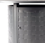 round 44 In. X 44 In. Aluminum Propane Fire Pit Table with Glass Beads, Two Covers, Lid, 57,000 Btus in Grey Finish