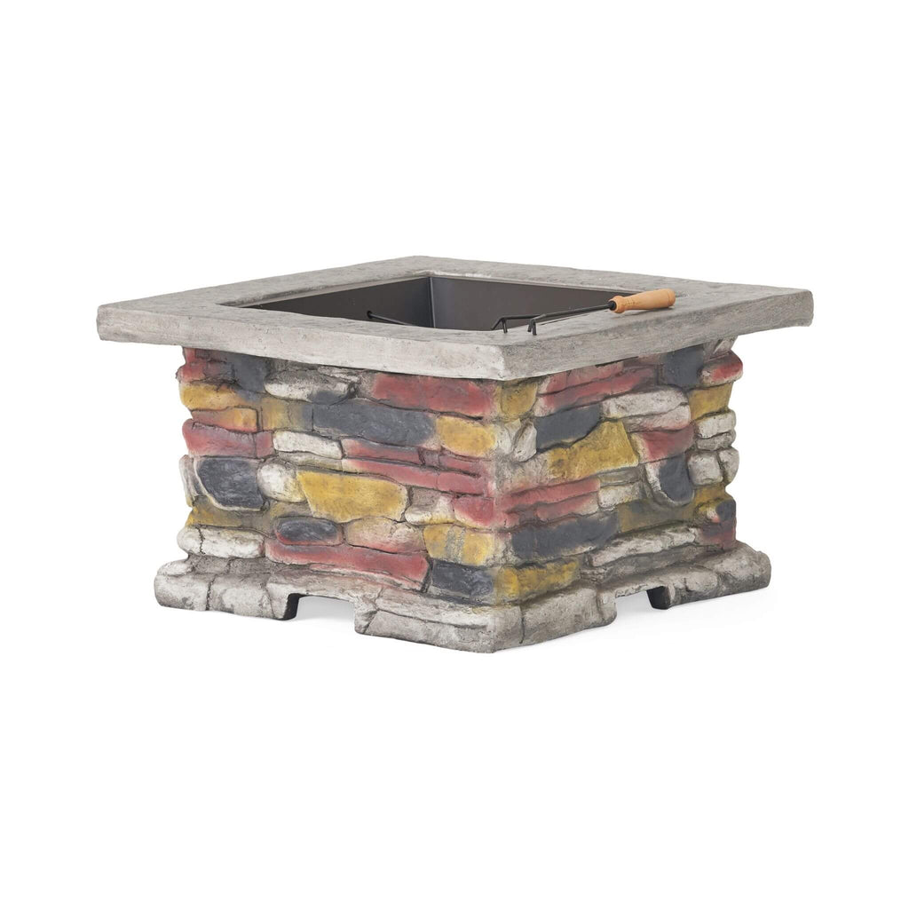 Alora 28-Inch Premium Outdoor Wood Burning Magnesium Oxide Fire Pit with Lid