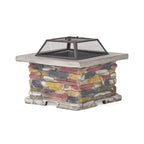 Alora 28-Inch Premium Outdoor Wood Burning Magnesium Oxide Fire Pit with Lid