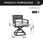 Outdoor Patio Aluminum Swivel Rocker 2PCs with Sunbrella Cushions