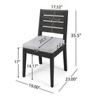 Outdoor Armless Dining Chair With Cushions
