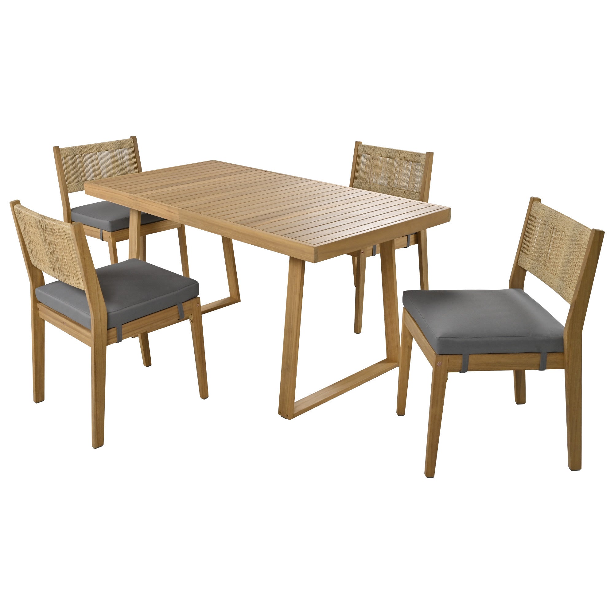 Outdoor Acacia Wood Dining Table and Chair Set