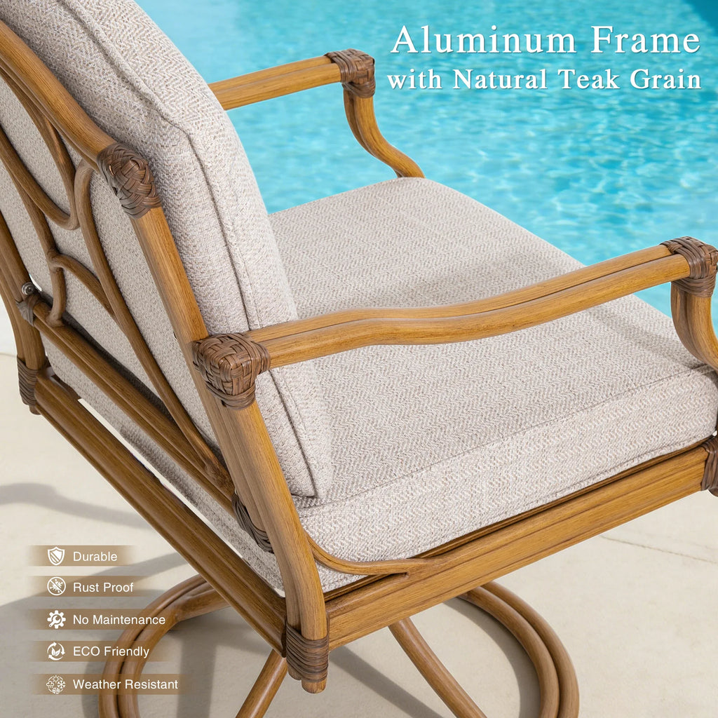 6- Person Patio Aluminum Rectangular Dining Set