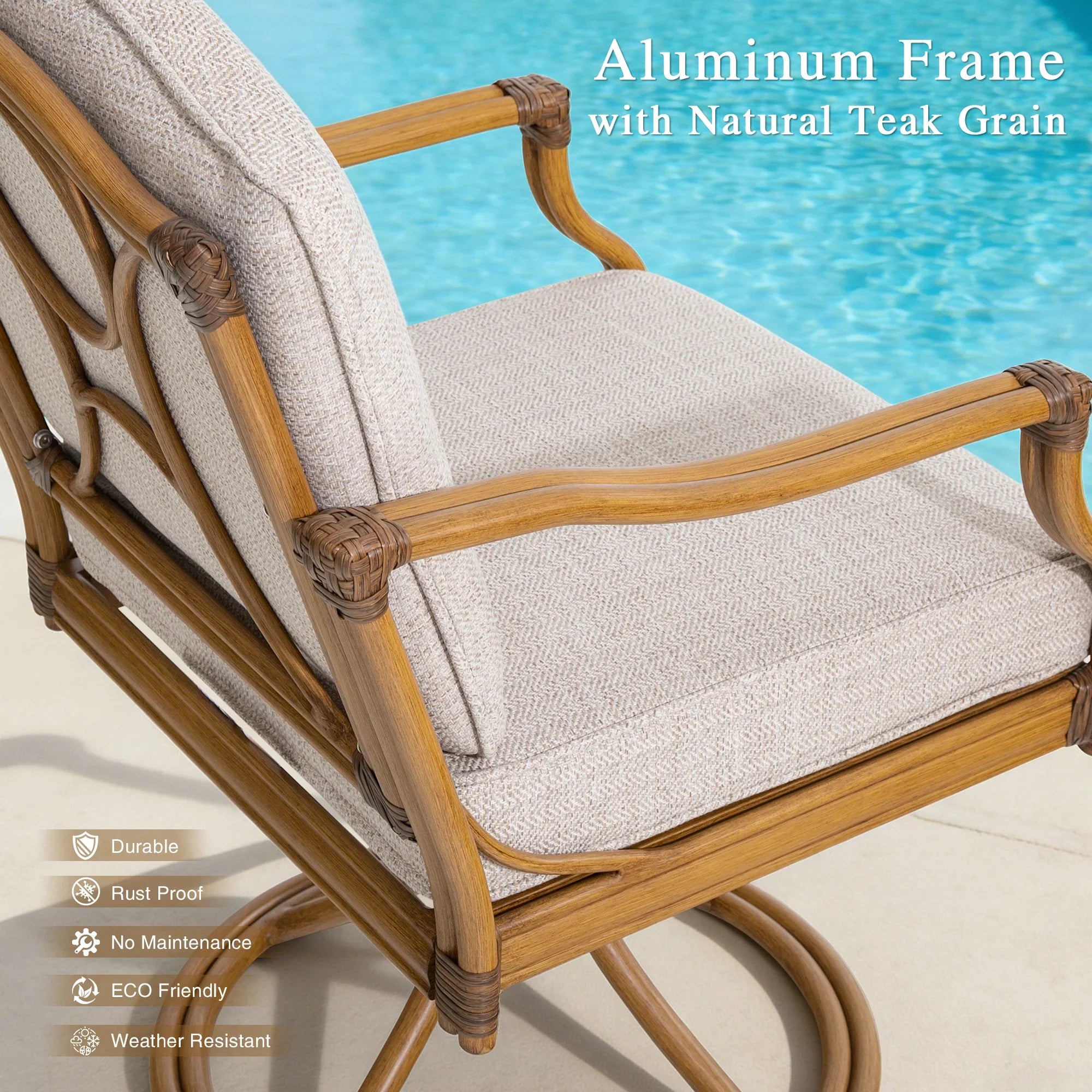 6- Person Patio Aluminum Rectangular Dining Set
