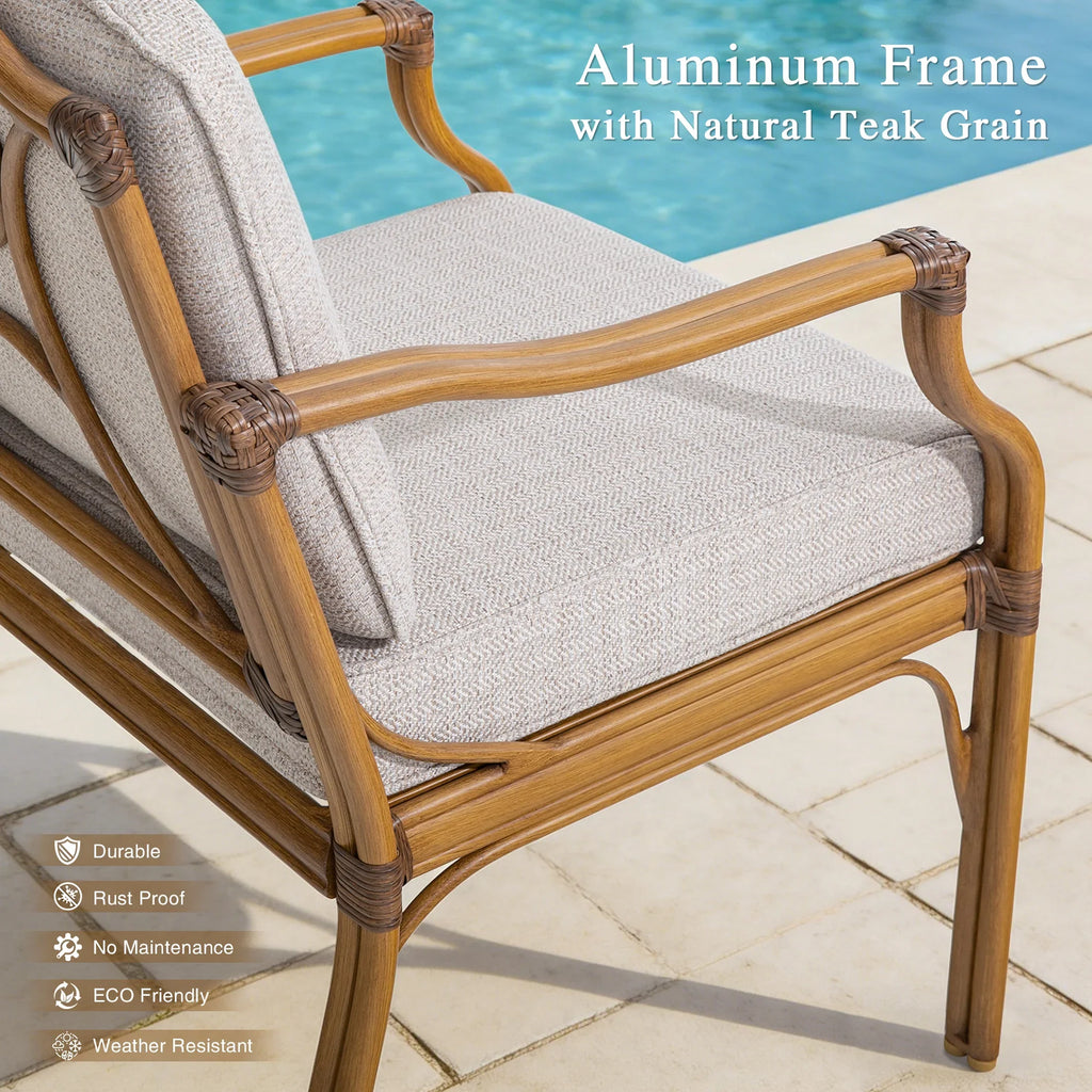 Weather-Resistant Outdoor 84"L Dining Table and 6 Armchair