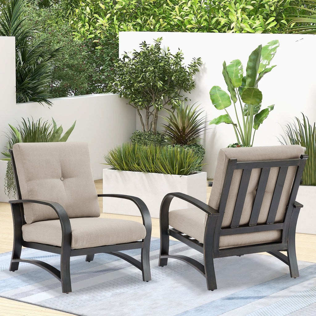 3- Piece Outdoor Bistro Sets with Fixed Chair