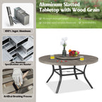 Round 60" Dining Set With Removable Lazy Susan And Sunbrella® Cushions
