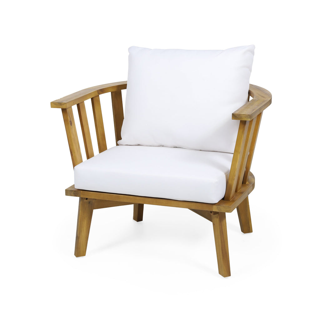 4-Piece Acacia Wood Patio Furniture Set with Cushions