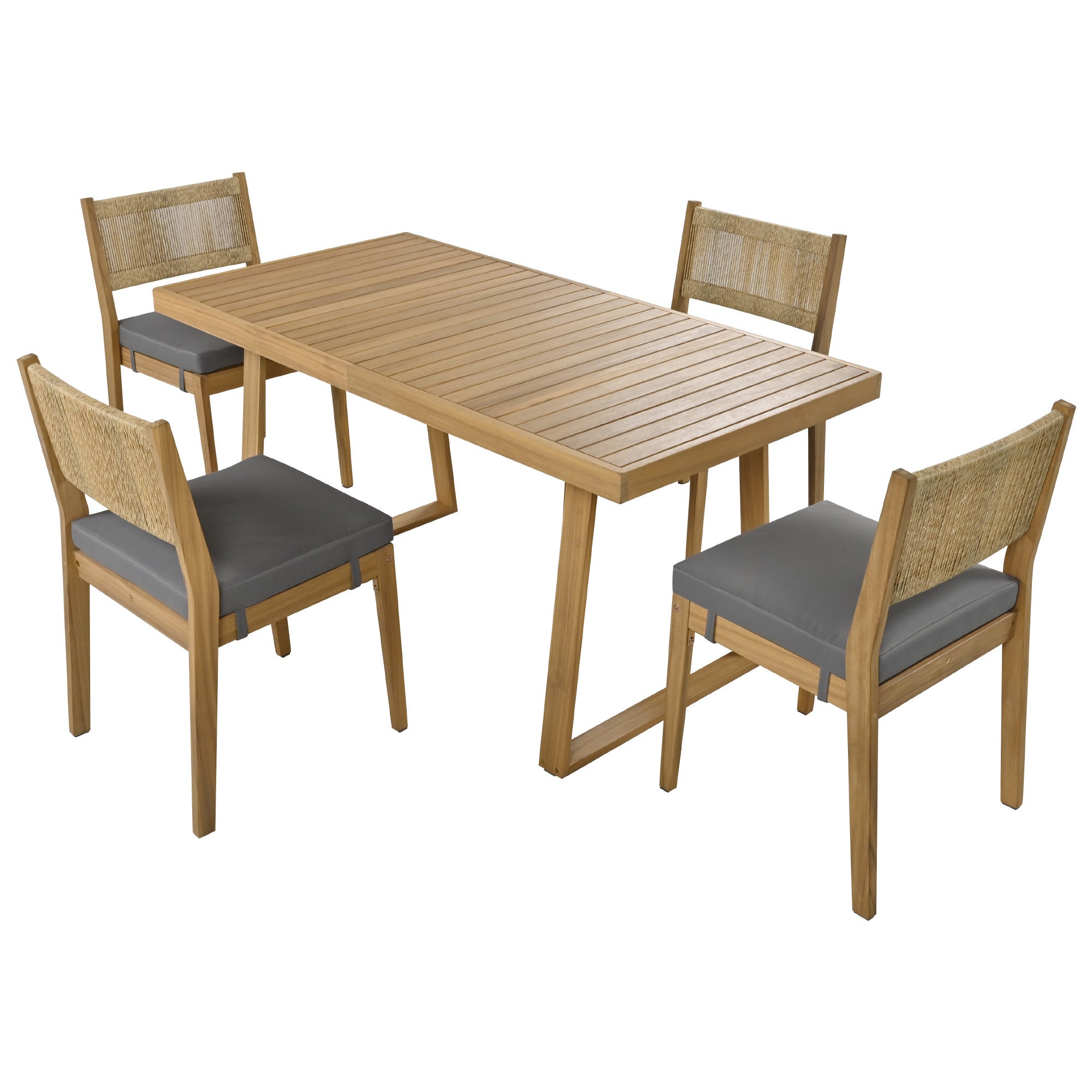 Outdoor Acacia Wood Dining Table and Chair Set
