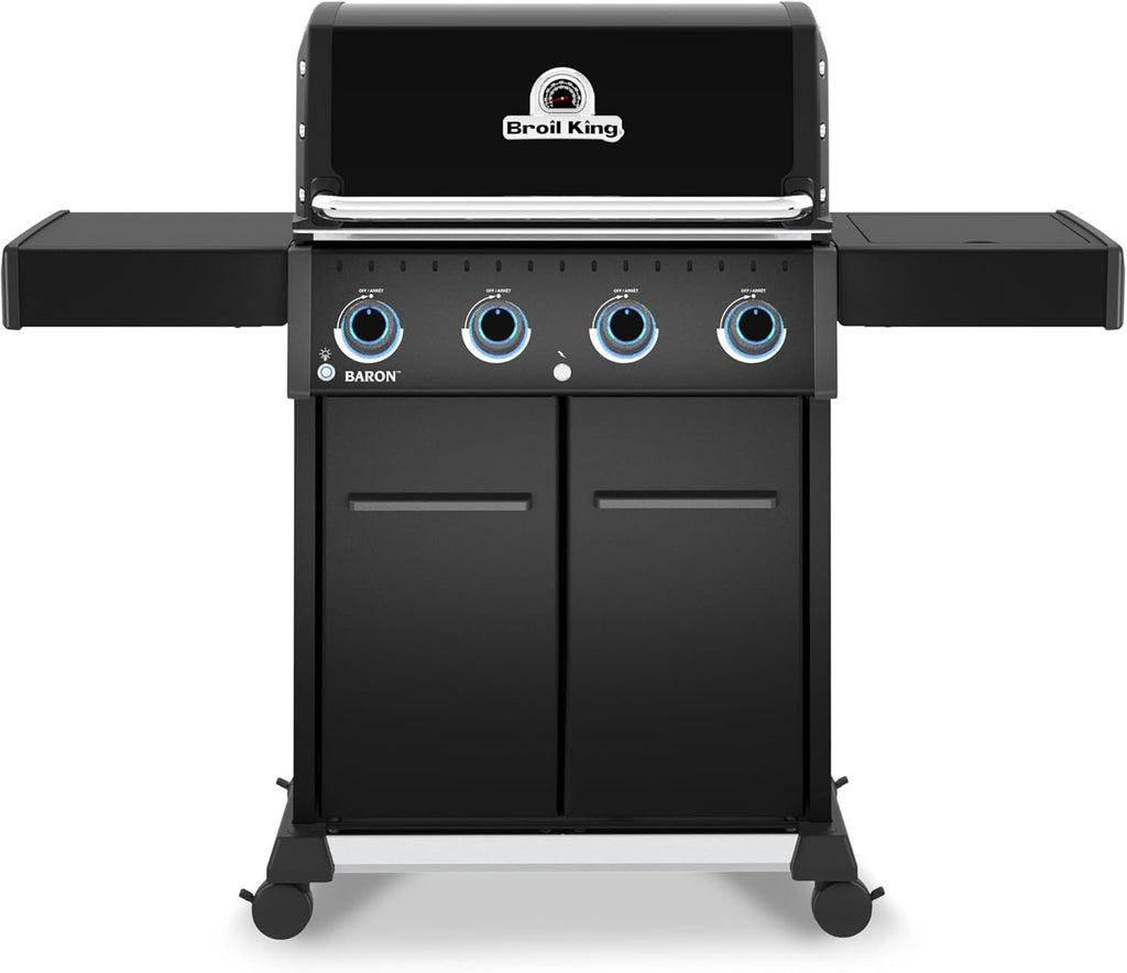 674117 Baron 420 Pro Shadow 4-Burner Pellet Ready Natural Gas Grill in Black