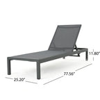 Outdoor Patio Chaise Lounge with 5 Reclining Positions